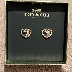 Coach Rosegold-tone & Silver-tone Metals Heart Shaped Earrings